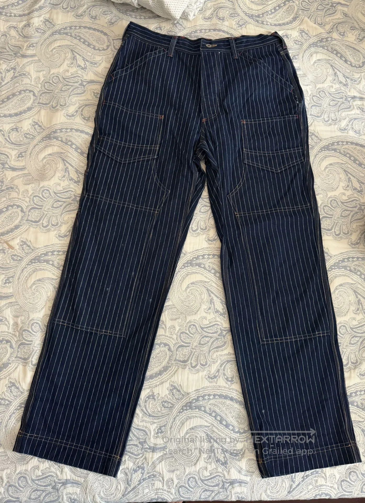 Other Bourn Indigo Striped Work Pants. Size US 34 / EU 50 - 2 Thumbnail