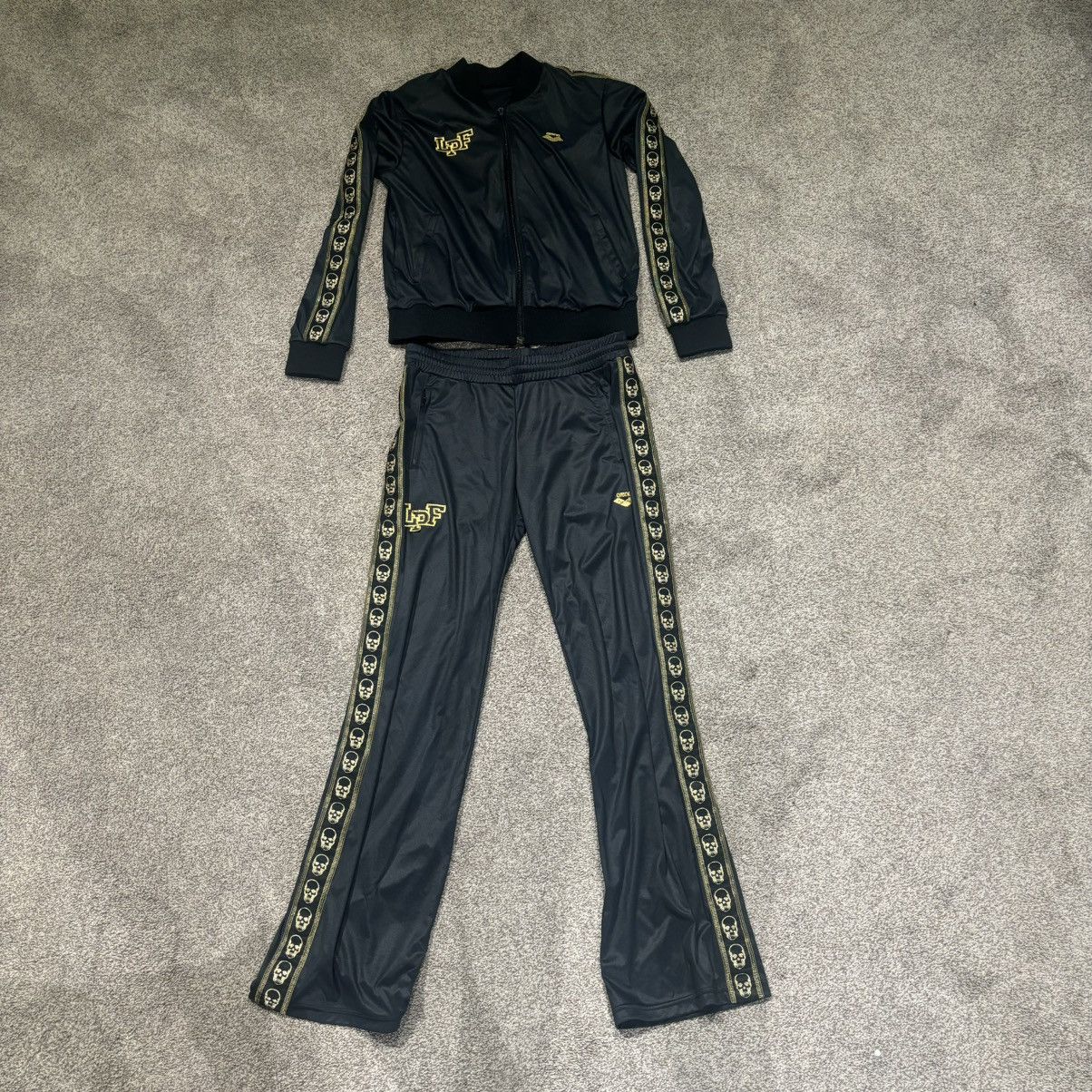 image of Lucien Pellat Finet Lucien Pellat-Finet Skull Tracksuit in Blue/Gold, Men's (Size Small)