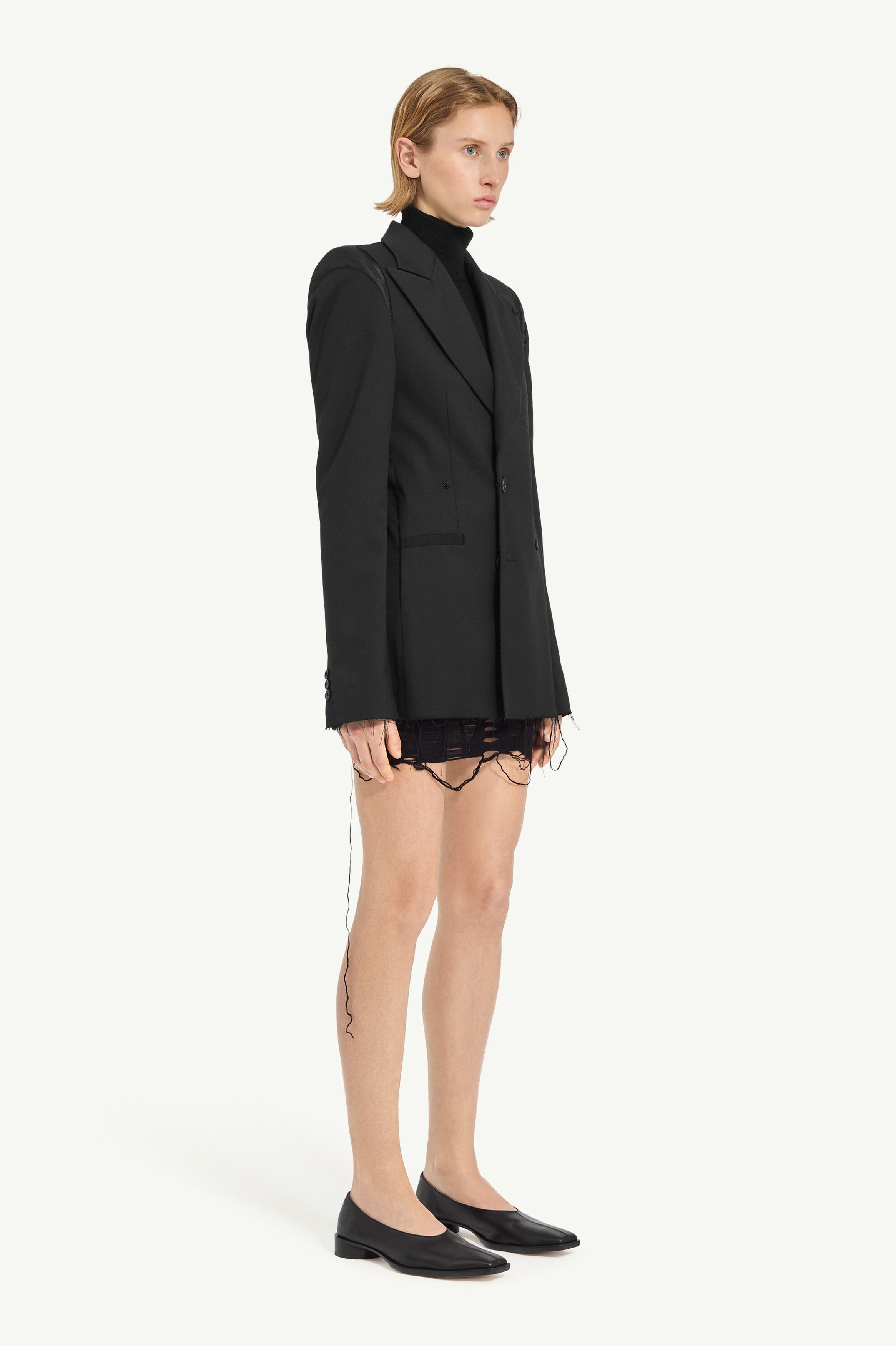 Maison Margiela oc11z0925 Raw Cut Off Centre Blazer in Black Size M / US 6-8 / IT 42-44 - 3 Thumbnail