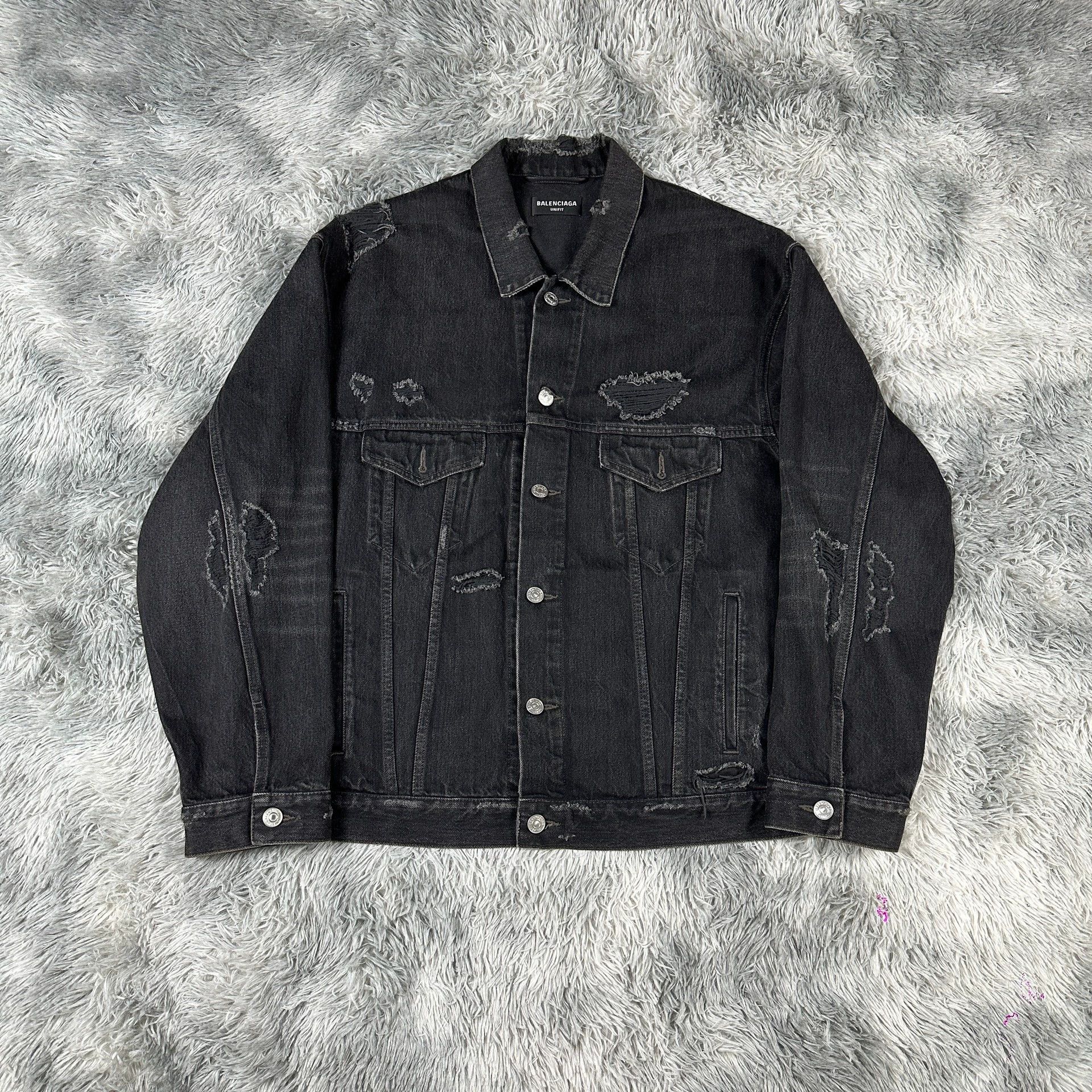 Balenciaga Balenciaga Black Embroidered Denim Jacket - dmc Size US M / EU 48-50 / 2 - 1 Thumbnail