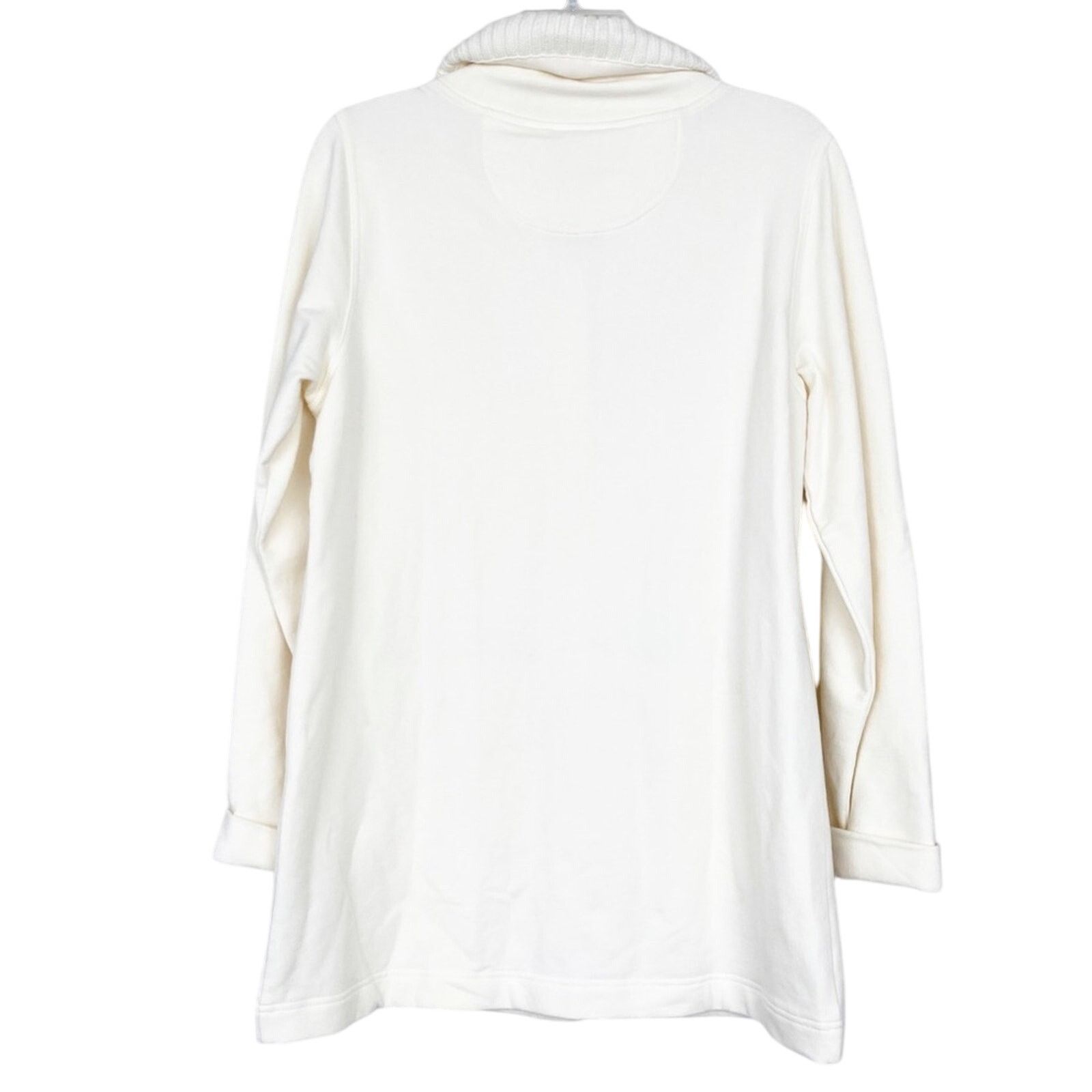 L.L. Bean LL Bean Cream Button Front Cardigan Sz M Size M / US 6-8 / IT 42-44 - 5 Thumbnail