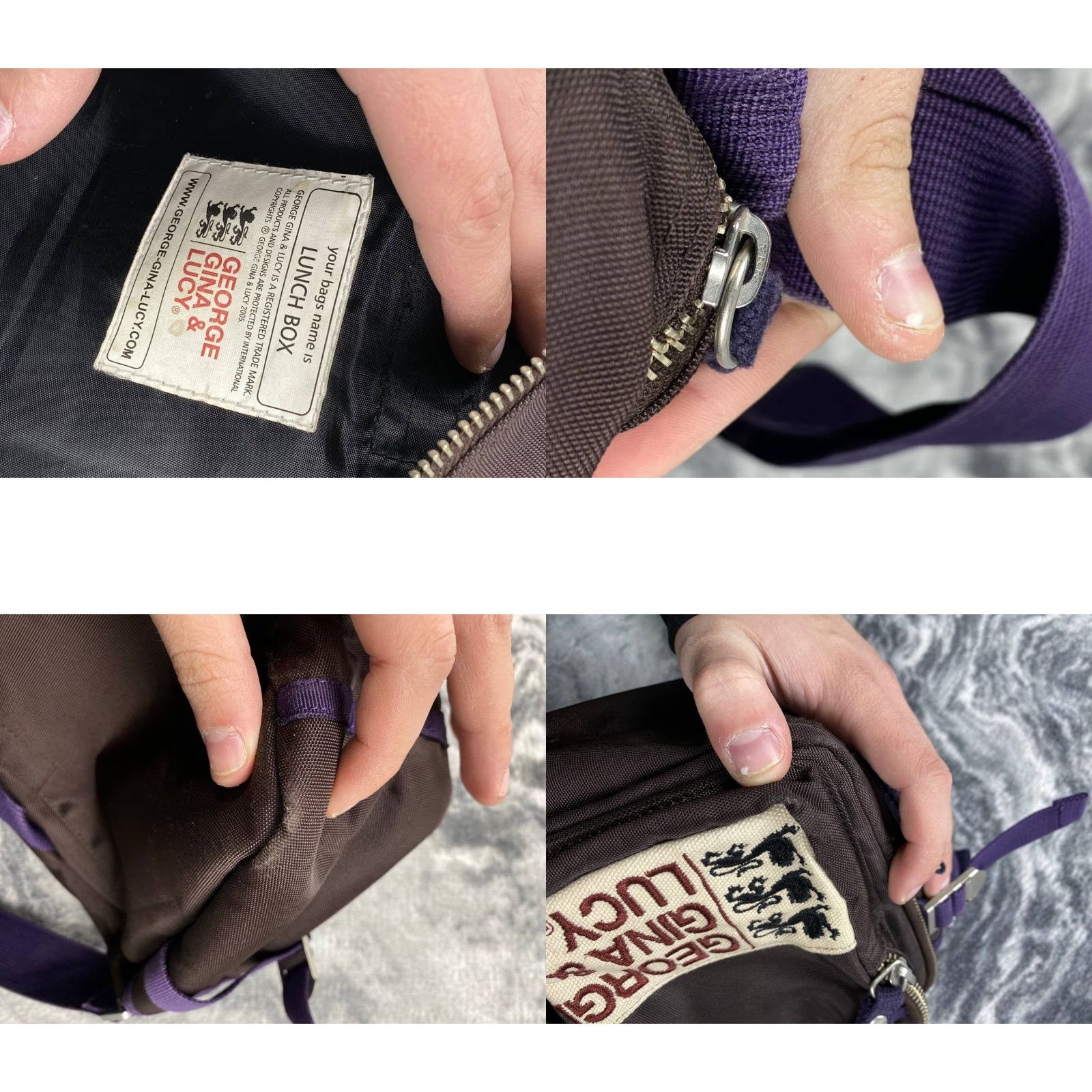 George Gina & Lucy VINTAGE George Gina & Lucy Lunch Box Bag Brown Shoulder Bag Women Medium Brown Rectangle Zip Pockets Size ONE SIZE - 9 Thumbnail