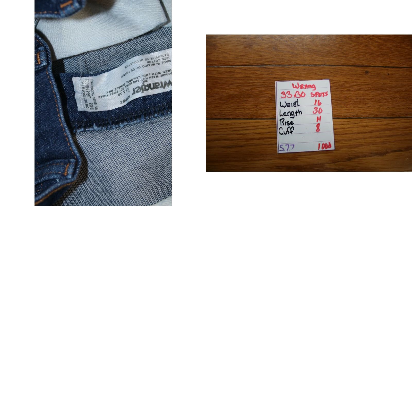 Wrangler Wrangler Mens Denim Jeans 33X30 Solid Regular Fit High Rise Straight Blue Size US 33 - 8 Thumbnail