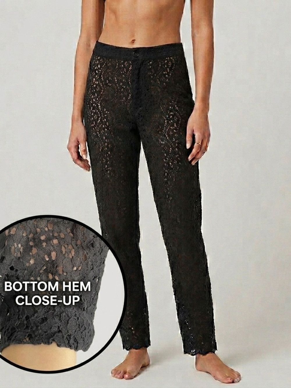 Other Eyelet Lace High Rise Tapered Pants - 28" Waist / Medium Size 28" / US 6 / IT 42 - 1 Thumbnail