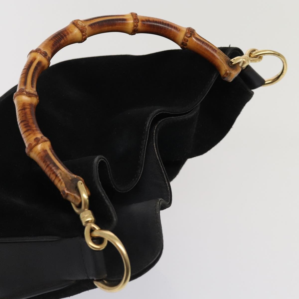 Gucci GUCCI Bamboo Hand Bag Suede Black Size ONE SIZE - 6 Thumbnail
