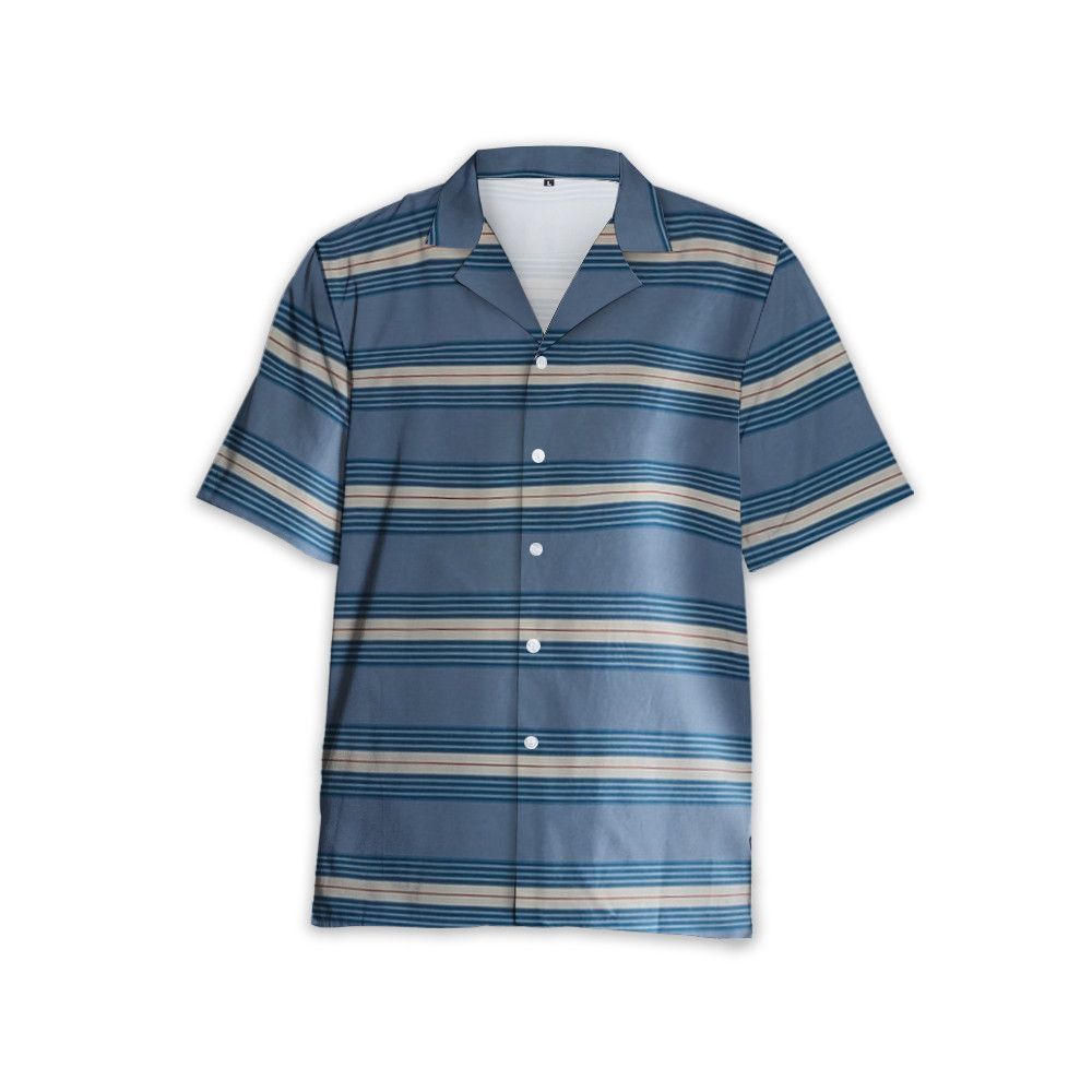 Designer Striped Cotton Bowling Shirt – Retro Modern Comfort Size US XL / EU 56 / 4 - 3 Thumbnail