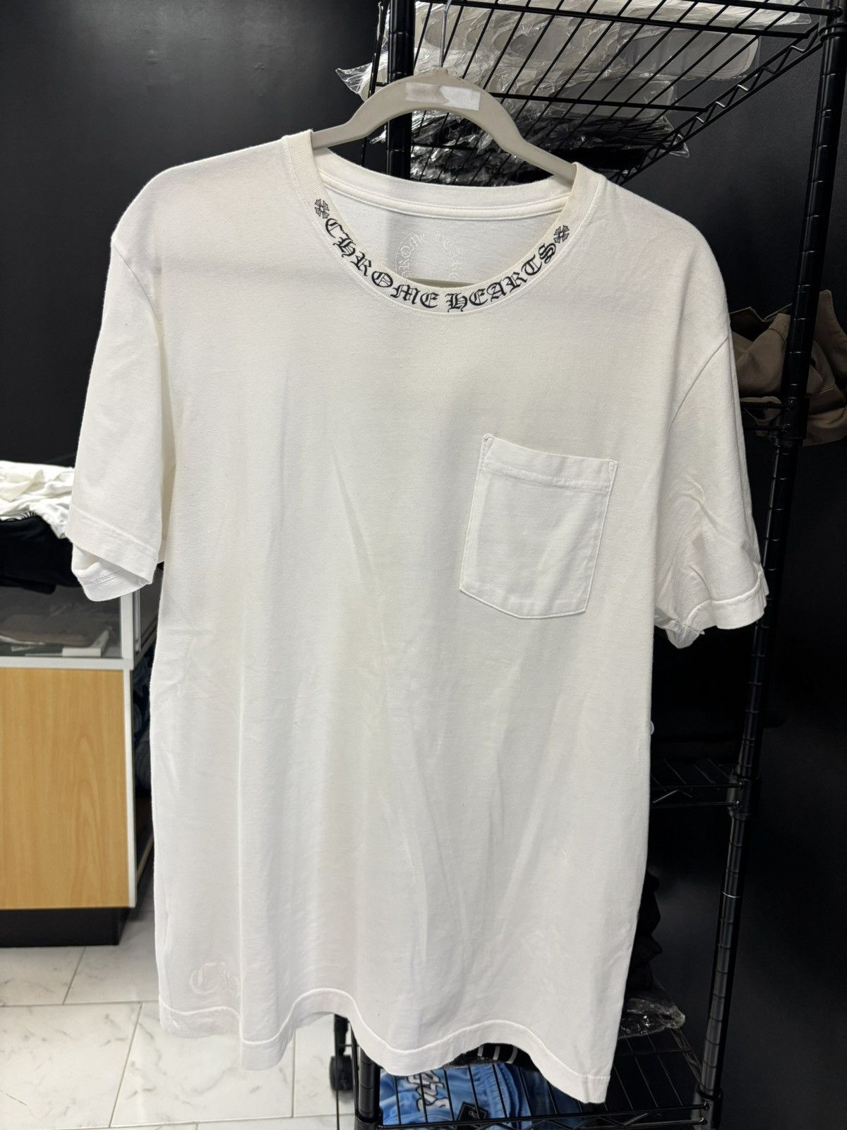 Chrome Hearts Chrome hearts neck print logo tee white Size US L / EU 52-54 / 3 - 1 Thumbnail