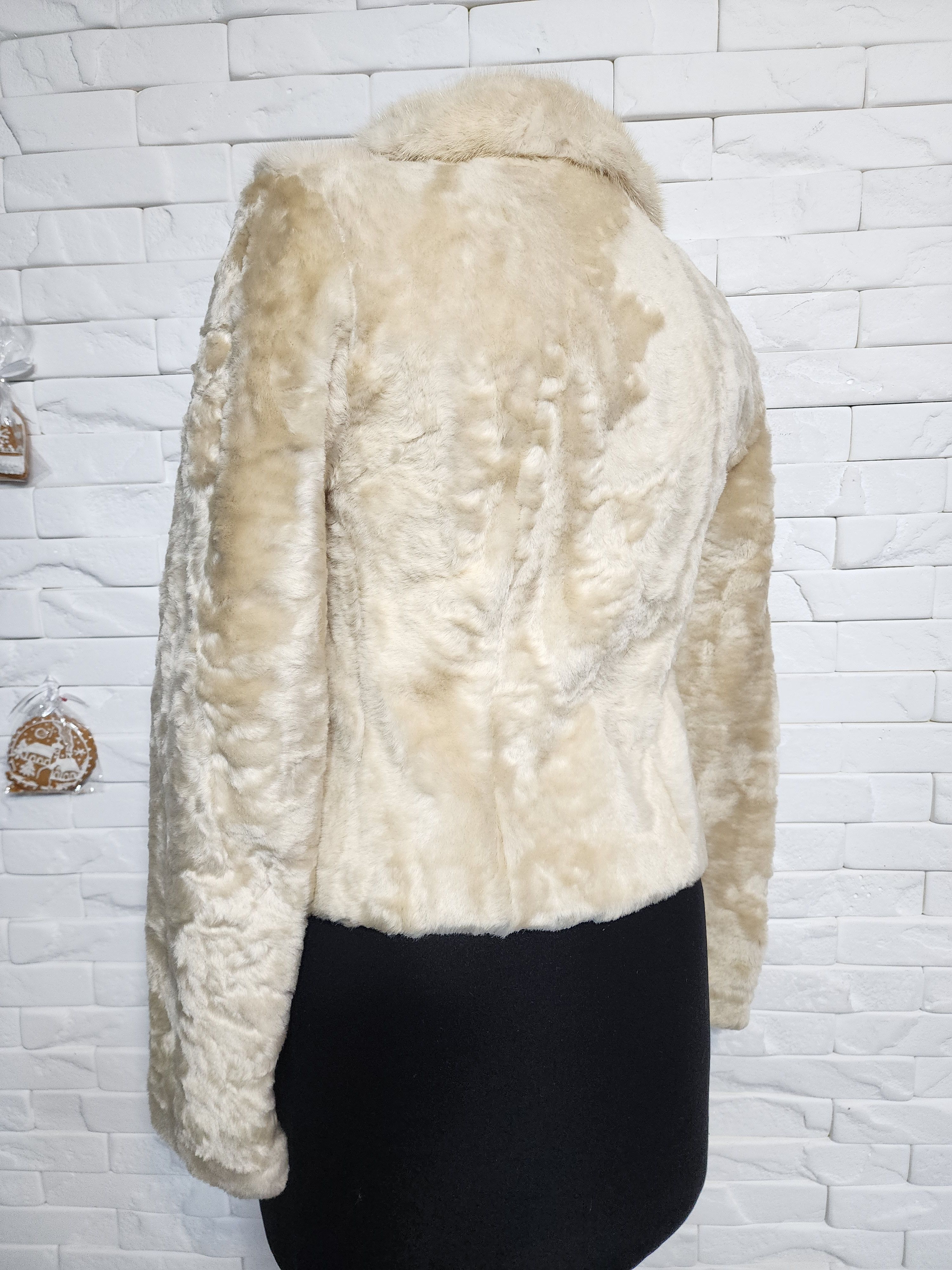Furla Beige Fur Coat: Genuine Fur Winter Jacket. Swakara. Size S / US 4 / IT 40 - 6 Thumbnail