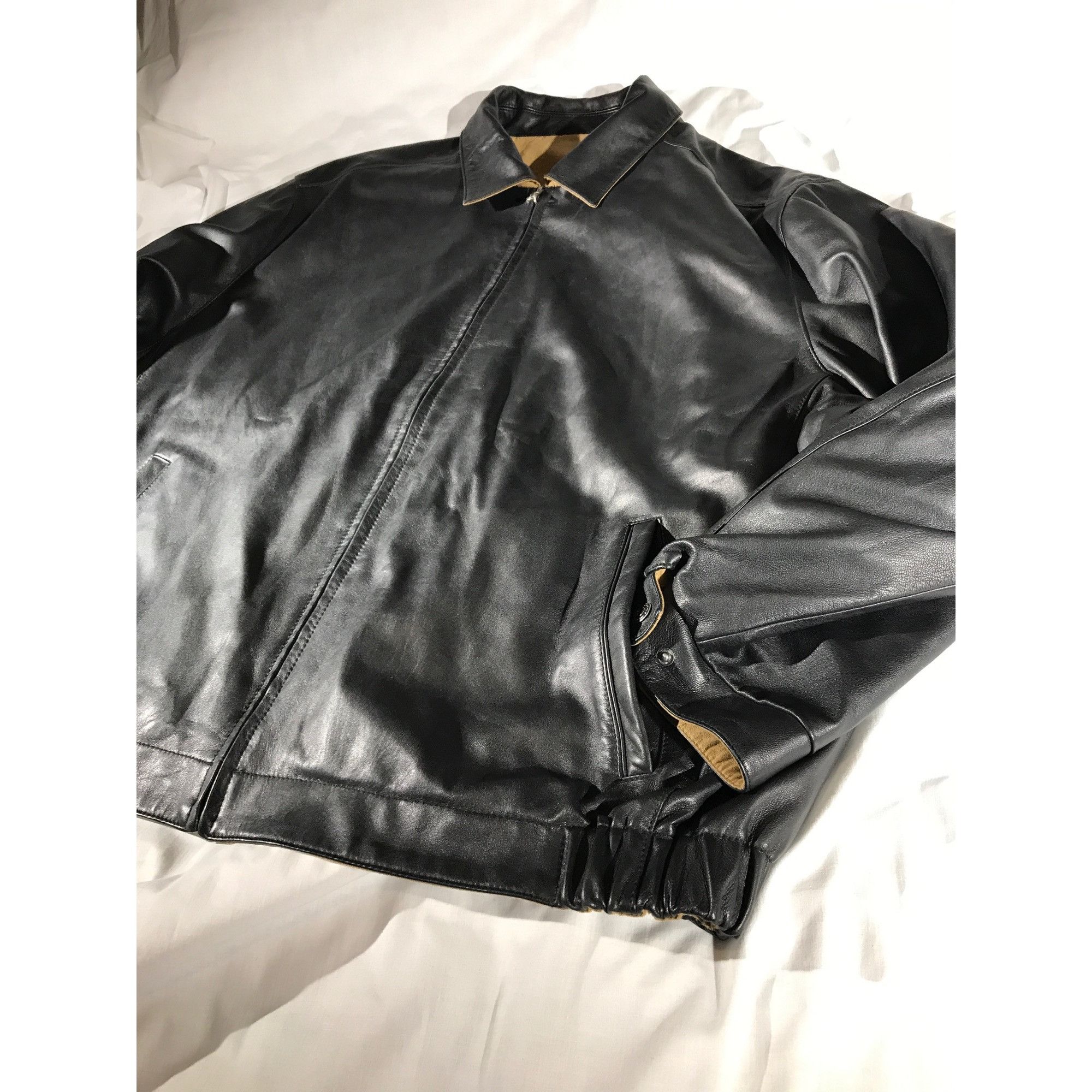 Roundtree & Yorke Roundtree & Yorke Mens Reversible Black Lamb Skin Leather/Ta Size US XXL / EU 58 / 5 - 5 Thumbnail