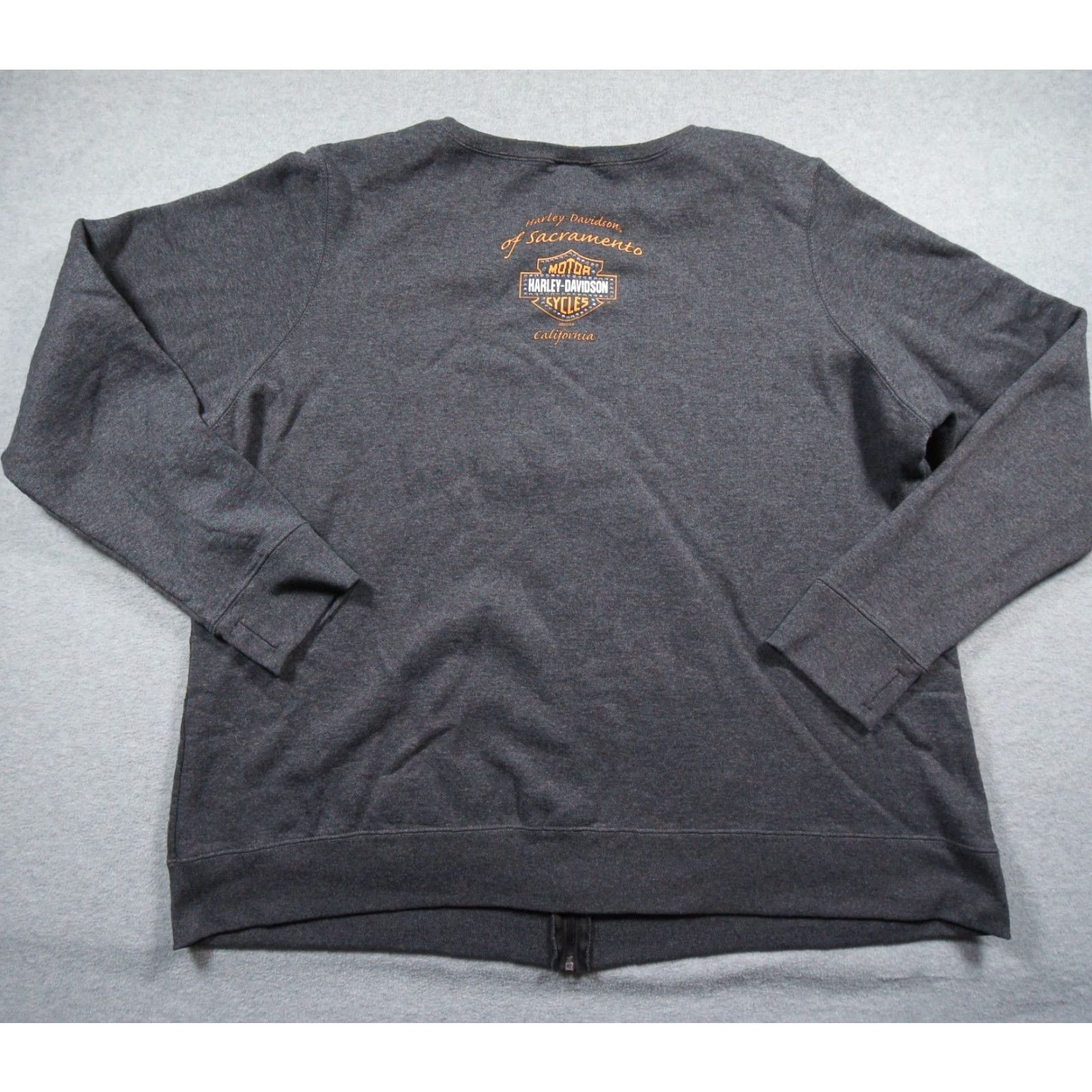 Harley Davidson Harley-Davidson Sweatshirt Womens 2X Gray Full Zip Fleece Motorcycle Bedazzled Size XXL / US 16-18 / IT 52-54 - 4 Thumbnail