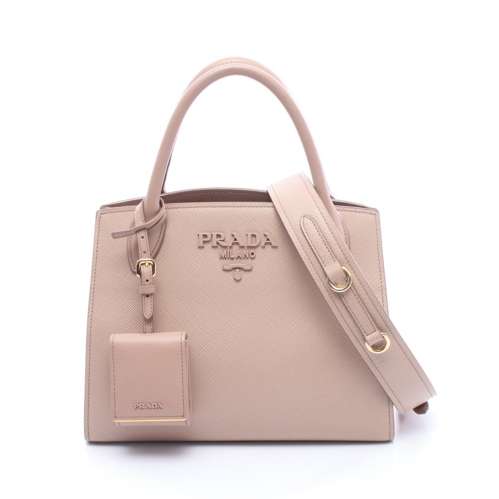Prada Prada Prada Monochrome Leather 2way Handbag Leather Handbag 1BA2692ERXF00RKCI DUTY FREE for USA Size ONE SIZE - 1 Thumbnail