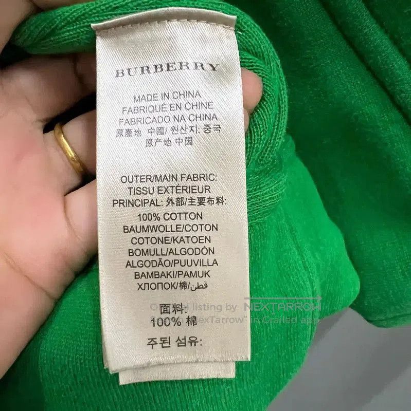 Burberry Burberry Green Cotton Long Sleeve Hoodie. Size M / US 6-8 / IT 42-44 - 4 Thumbnail