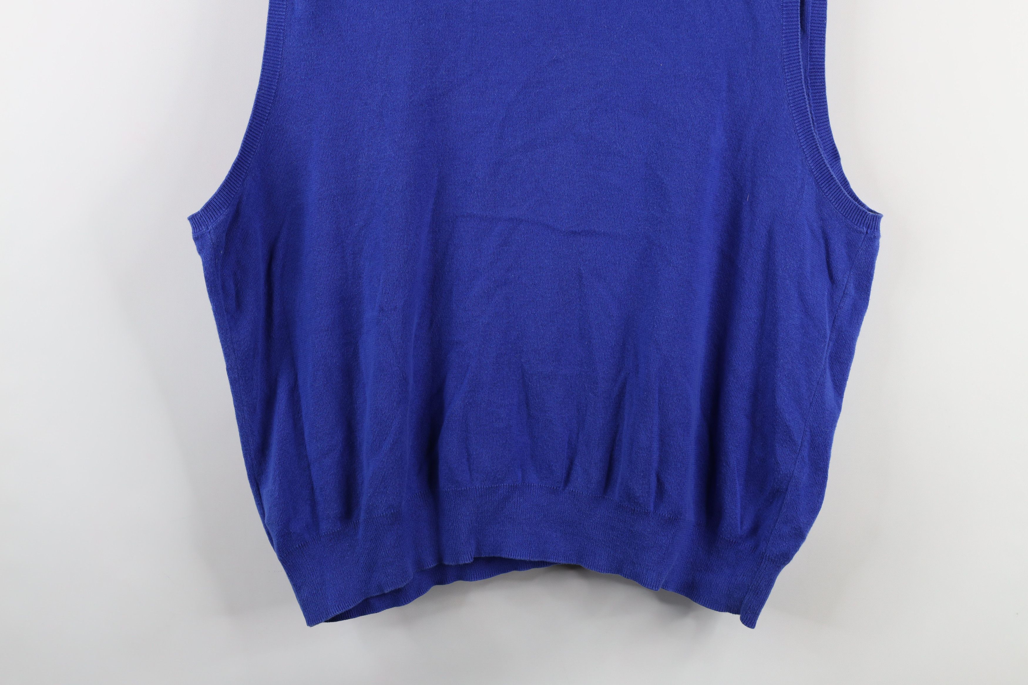 Polo Ralph Lauren Vintage 90s Ralph Lauren Pima Cotton Knit Sweater Vest Blue Size US XXL / EU 58 / 5 - 8 Thumbnail