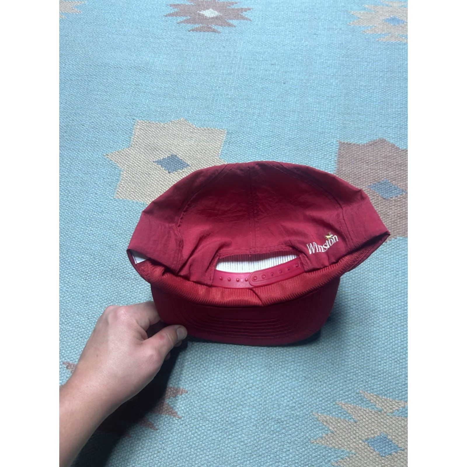 Vintage VINTAGE Winston SnapBack Hat Cap Mens Nylon Red Promo Wrap Size ONE SIZE - 4 Thumbnail