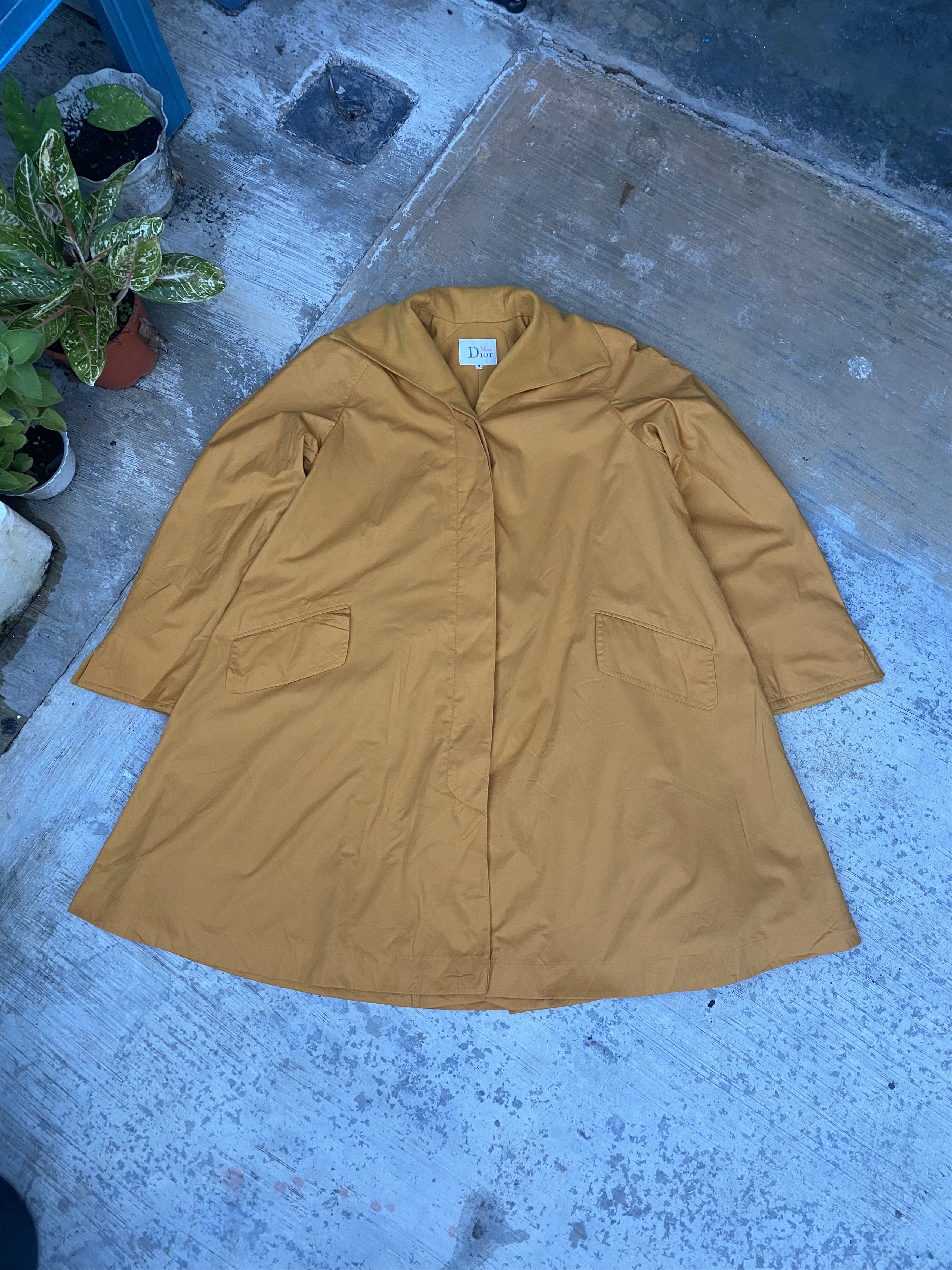 image of Christian Dior Monsieur x Dior Steals Aw Miss Dior Overcoat in Mustard, Women's (Size Medium)