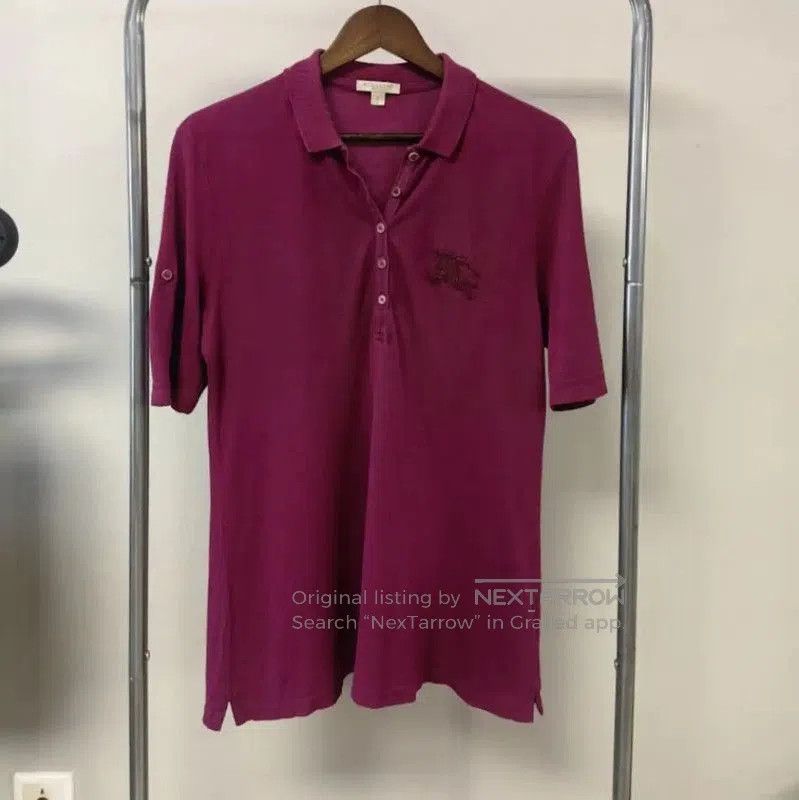 Burberry Burberry Men's Purple Polo Shirt (Size L). Size US L / EU 52-54 / 3 - 1 Thumbnail