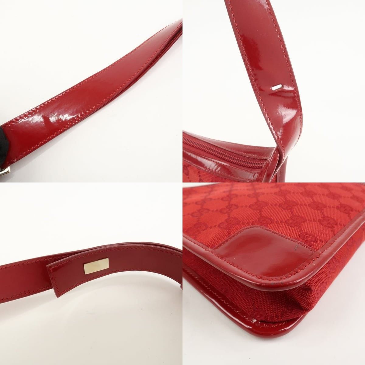 Gucci Gucci GG Canvas Shoulder Bag Red Size ONE SIZE - 4 Thumbnail