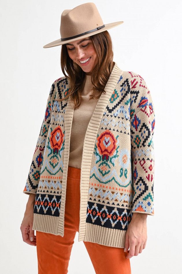 Weekend Max Mara Weekend Max Mara Teorema Jacquard Knit Cardigan Coat Size L Size L / US 10 / IT 46 - 1 Thumbnail