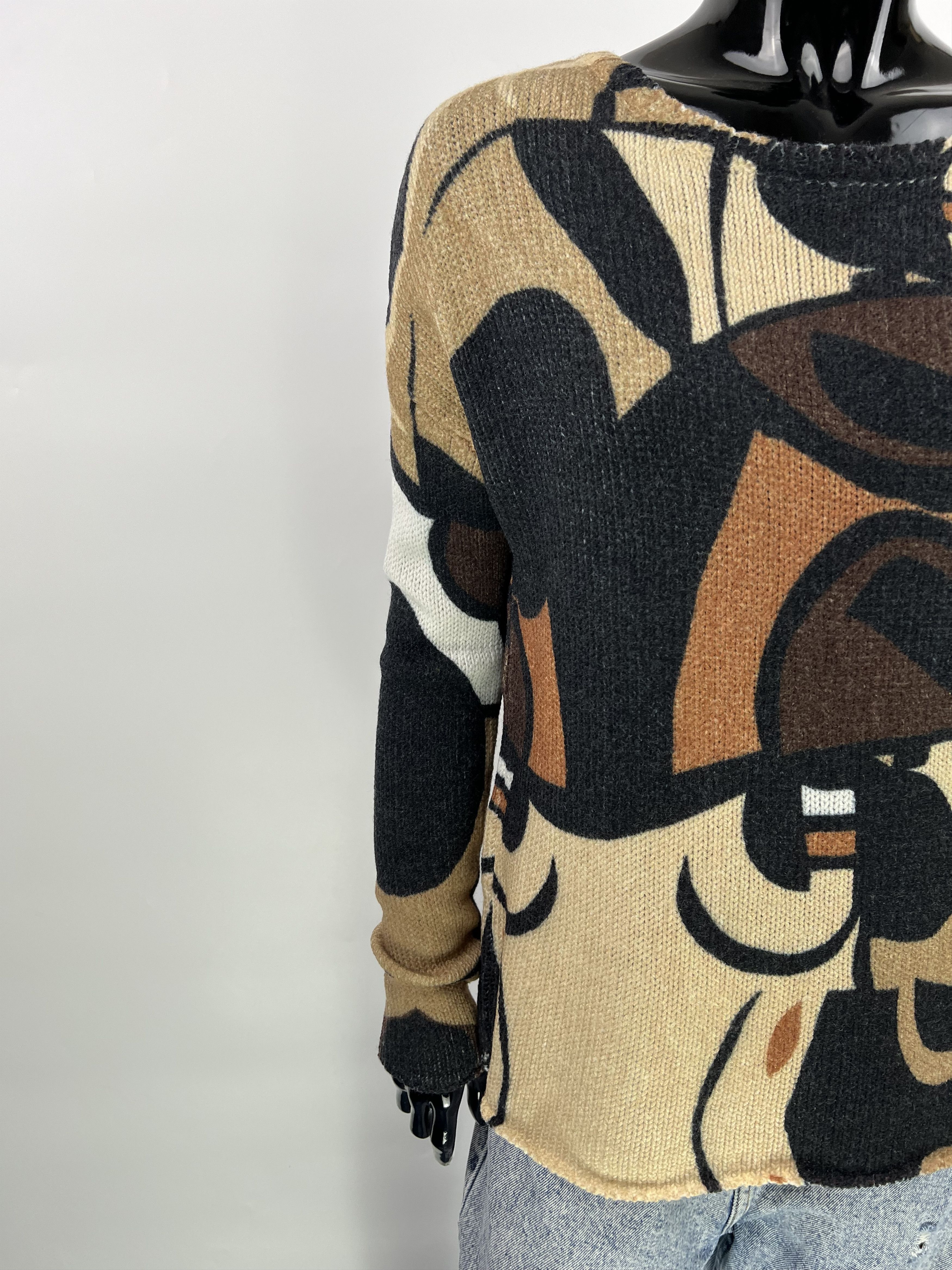 Designer Princess Goes Hollywood Multi Full Print Wool Sweater Size S Size S / US 4 / IT 40 - 5 Thumbnail