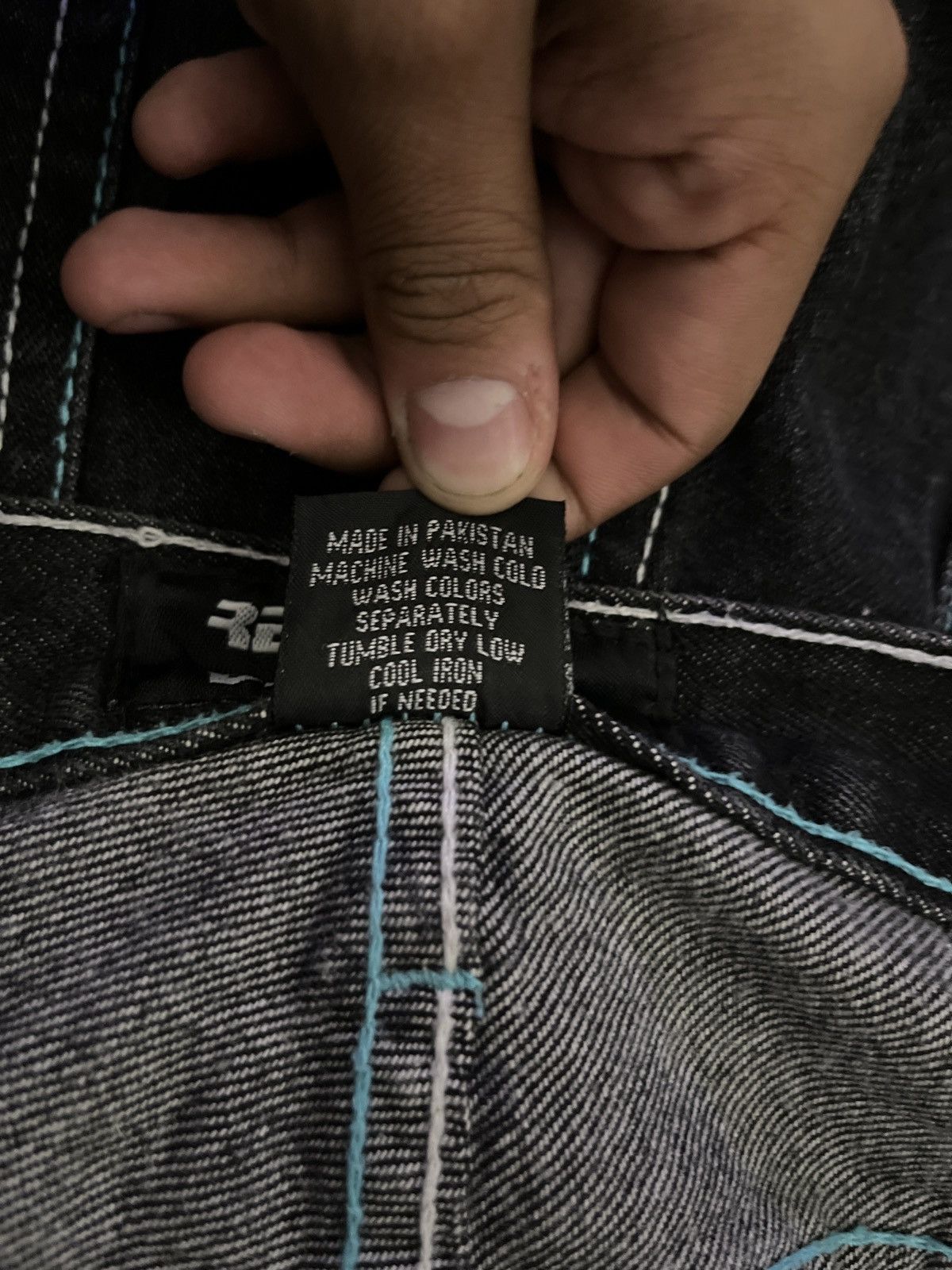 Other Black Y2K Baggy Denim Diamond Red Size US 34 / EU 50 - 3 Thumbnail
