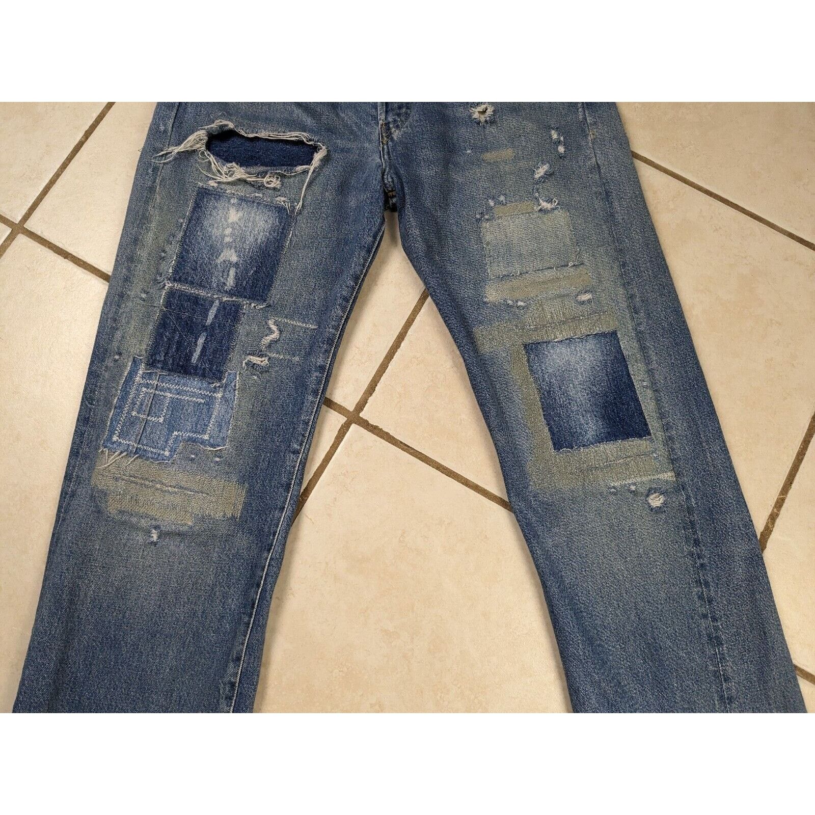 Levi's LVC LEVIS 501XX 31x34 Distressed Big E Selvedge Jeans Size US 31 - 7 Thumbnail