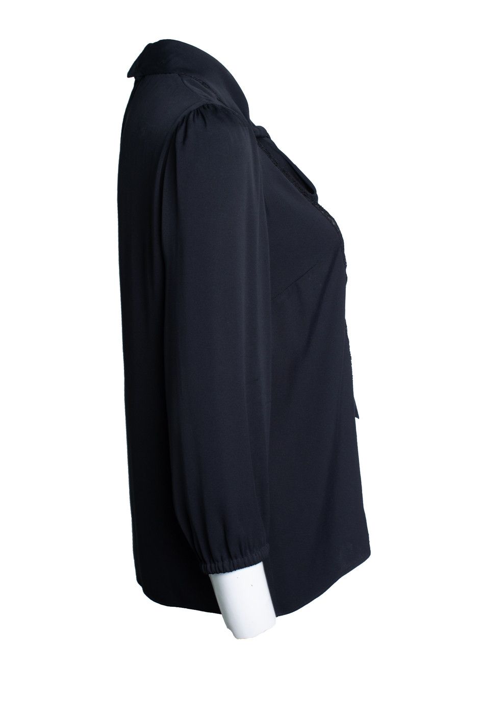Dolce & Gabbana Dolce & Gabbana, black blouse with bow and lace Size S / US 4 / IT 40 - 4 Thumbnail