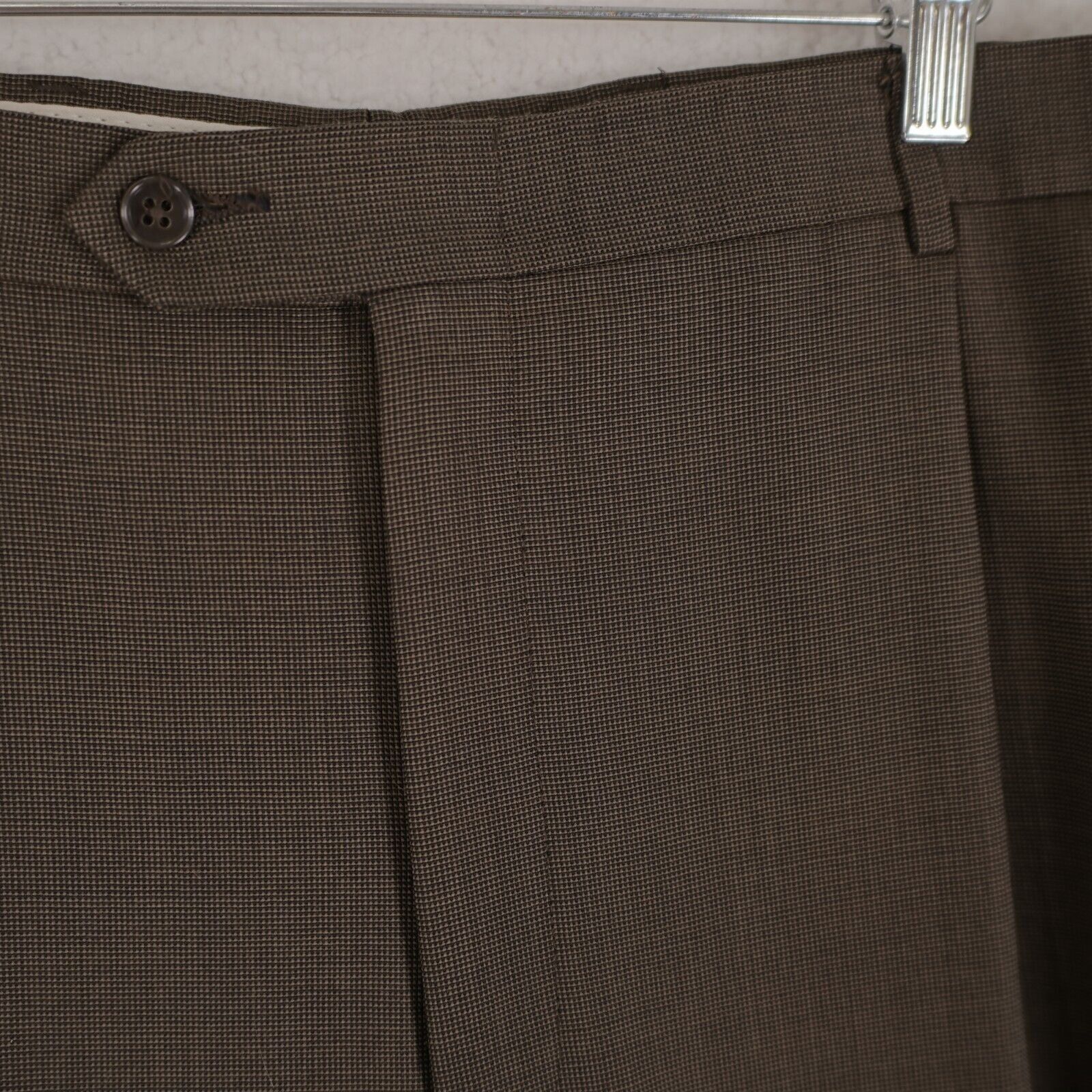 Hart Schaffner Marx Hart Schaffner Marx Wool Brown Nailshead High Rise Pleated D Size 38R - 3 Thumbnail