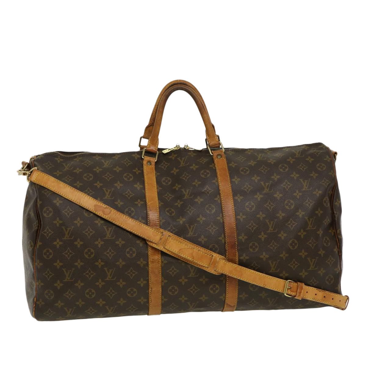 Auth LOUIS VUITTON Keepall Bandouliere 60 2way Boston Bag Monogram Brown  M41412