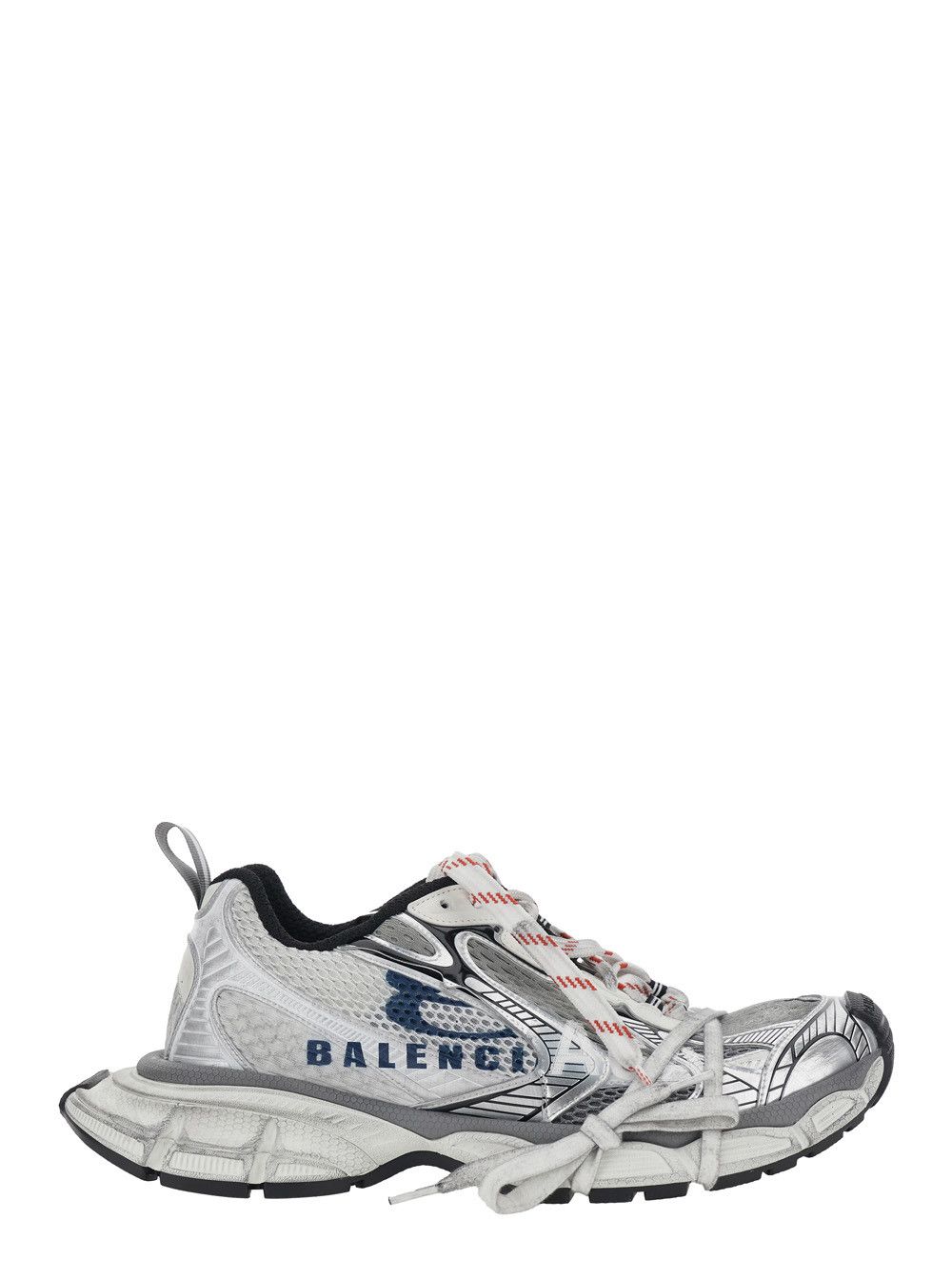'3XL' Multicolor Low Top Sneakers with Logo Lettering on the Side in Tech Fabric Man