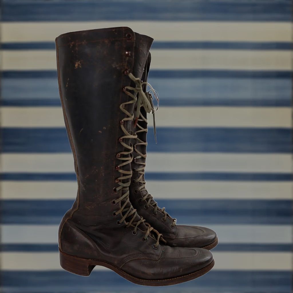 Vintage VINTAGE Red Wing Boots Hiking Womens 5 Black 1930s Combat Leather Shoes Mens? Size US 5 / IT 35 - 1 Thumbnail