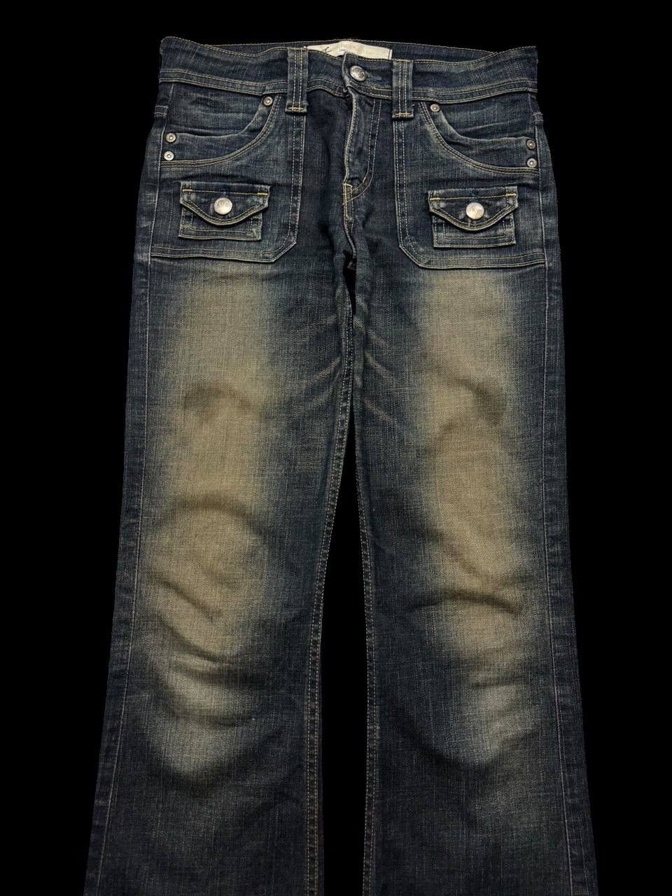 Japanese Brand × Vintage FLARE 90s Something Edwin Insane Rusty Mudwash Dark Jeans Size US 27 - 3 Thumbnail