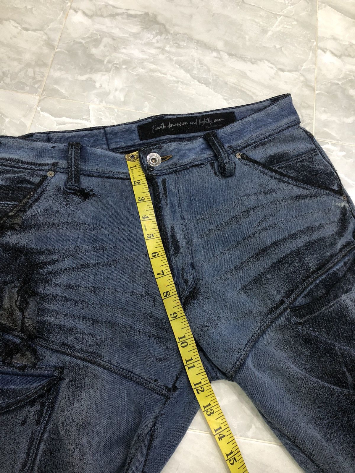 Japanese Brand Fieldcore Japan Work Denim Distressed Art Pants Size US 33 - 18 Thumbnail