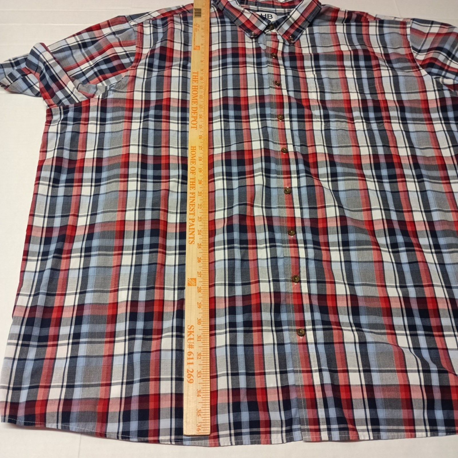 Other Harbor Bay Shirt Men’s 5XLT Red White Blue Checkered Size US XXL / EU 58 / 5 - 5 Thumbnail