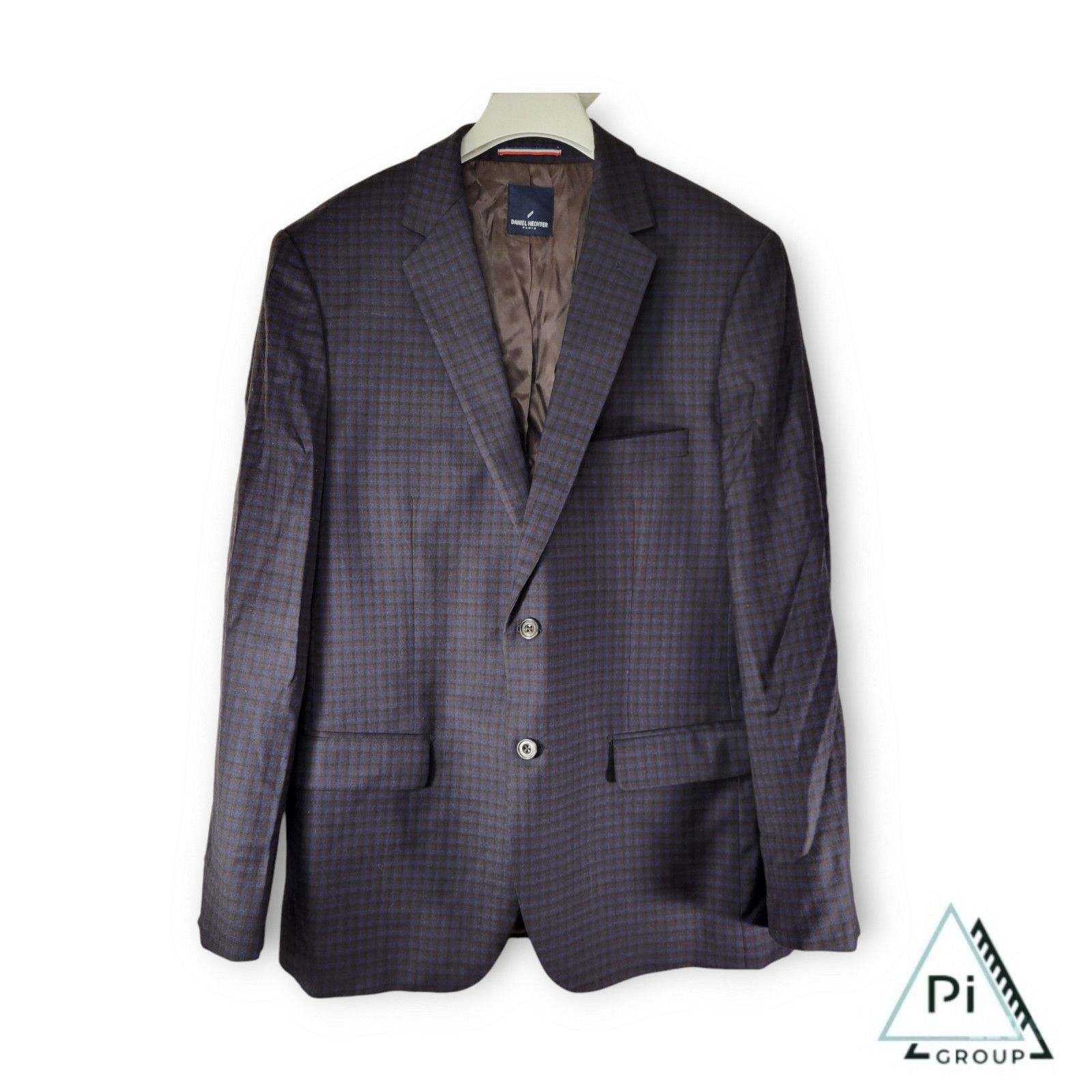 Daniel Hechter Daniel Hechter Paris 42L Navy Blue Plaid Two-Button Front Size 42L - 1 Thumbnail