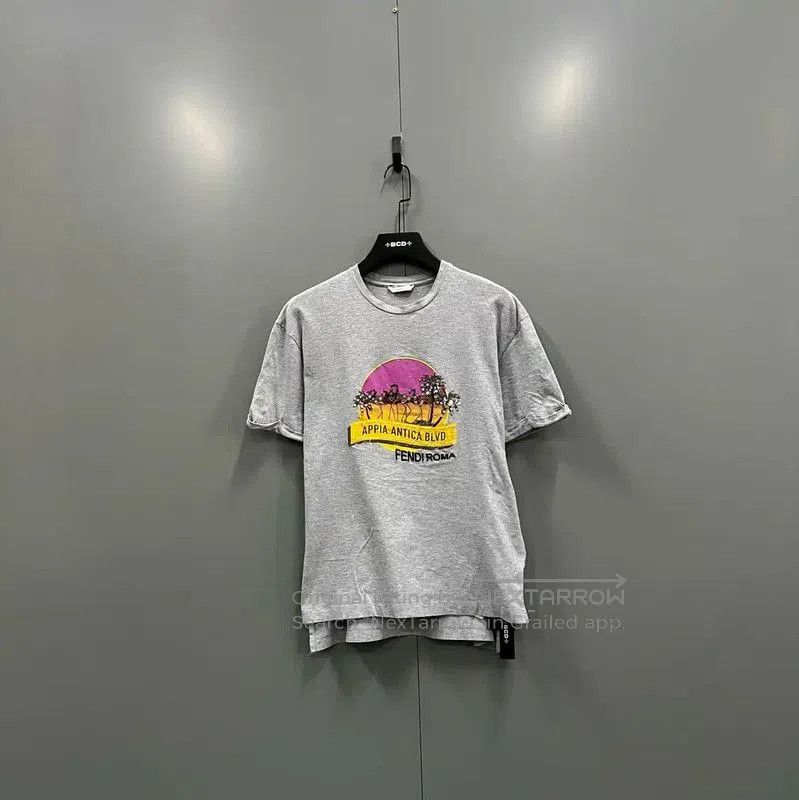 Fendi Fendi Summer Gray Cotton Short Sleeve T-Shirt . Size S / US 4 / IT 40 - 1 Thumbnail