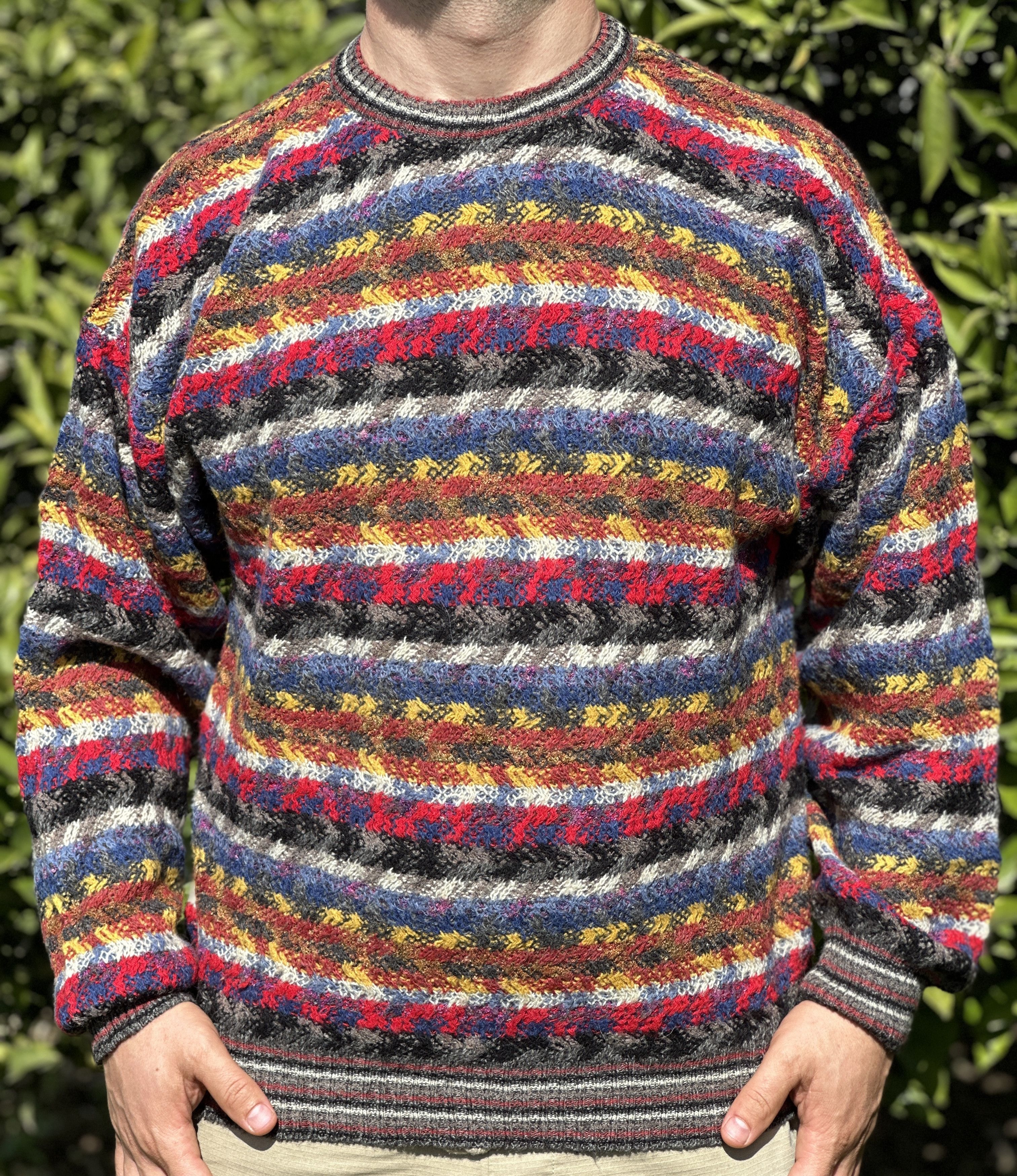 Missoni 1985 Missoni Sport Zig Zag Rainbow Knit Pullover Size L Size US L / EU 52-54 / 3 - 1 Thumbnail