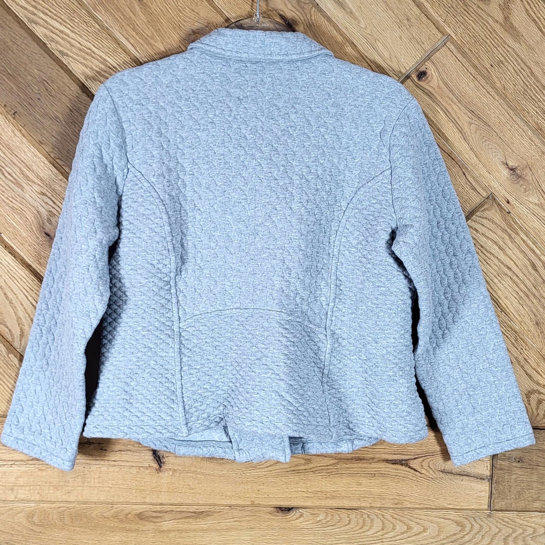 Isaac Mizrahi Isaac Mizrahi Jacket Gray Quilted Moto Women M Cotton Blend Zip Pockets Shirt? Size M / US 6-8 / IT 42-44 - 3 Thumbnail