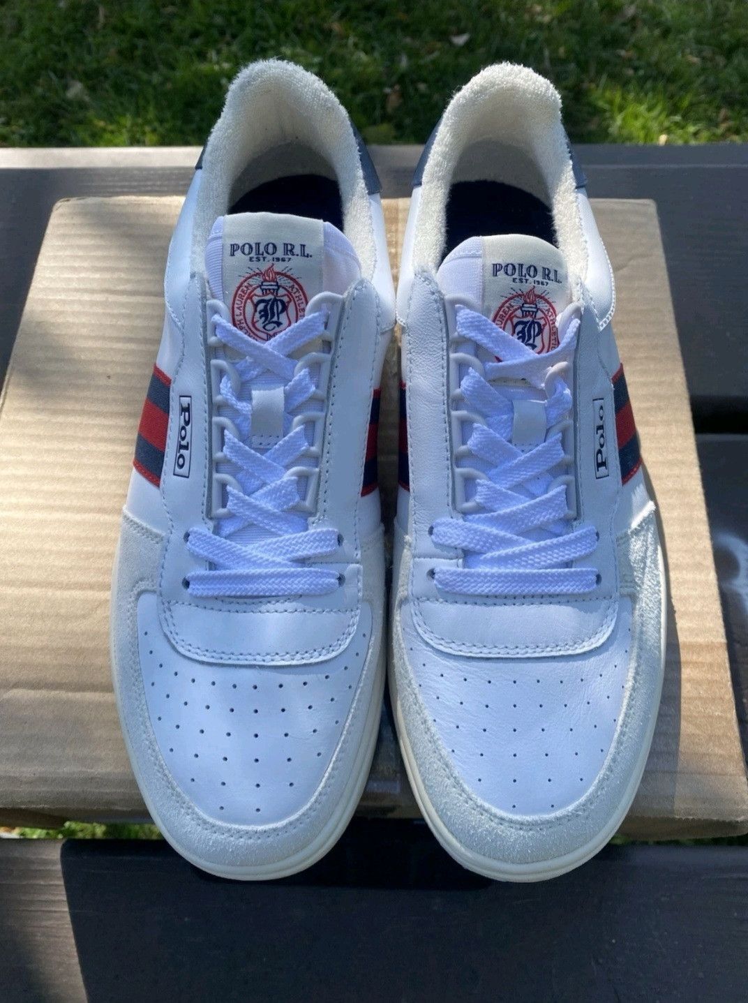 Ralph Lauren Ralph Lauren Polo Court Sneakers White Navy Red Retro 001 Size US 8.5 / EU 41-42 - 2 Thumbnail
