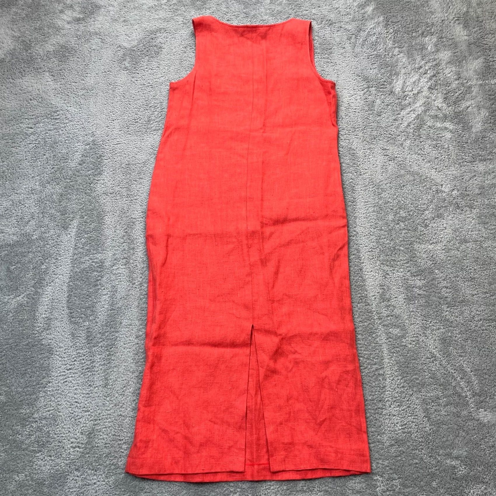 Vintage VINTAGE Harve Benard Dress Womens 4 Red Shift Linen Sleeveless Round Neck Back Slit City Retro Size S / US 4 / IT 40 - 2 Thumbnail