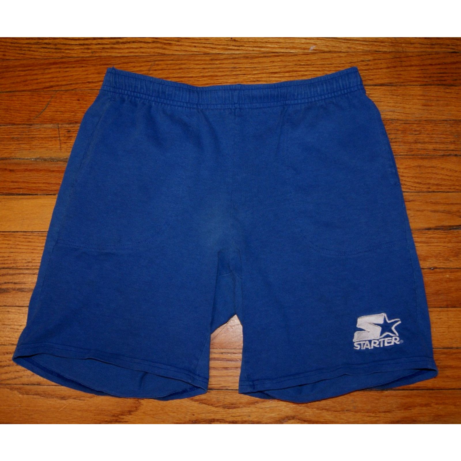 Starter VTG STARTER Blue Small Sweat Shorts USA Made Drawstring RARE Size US 30 / EU 46 - 1 Thumbnail
