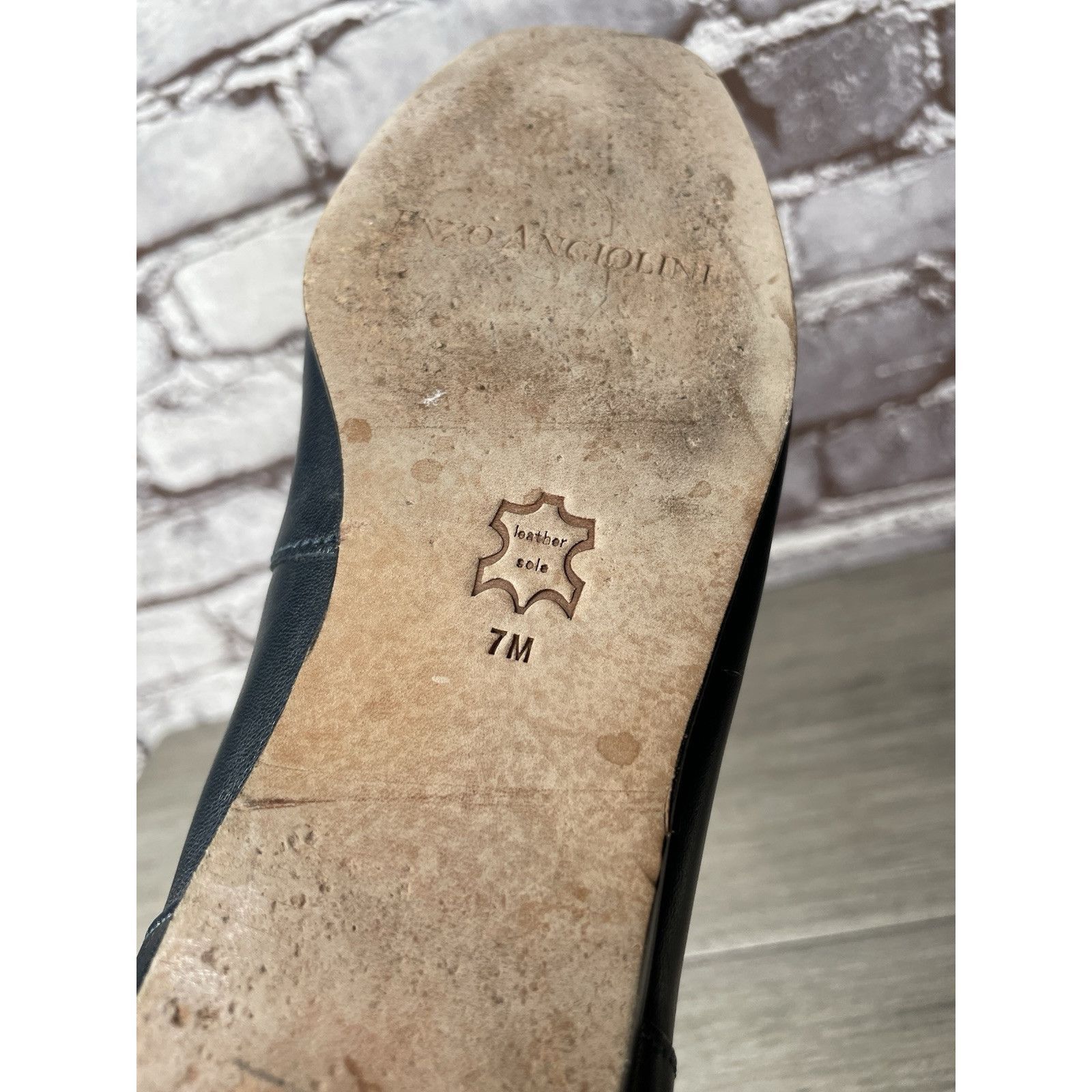 Enzo Bonafe Enzo Angiolini Liberty Navy Blue Leather Square Toe Loafers Size US 7 / IT 37 - 11 Thumbnail