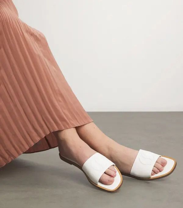 Christian Louboutin o1bcso1str0825 Cl Mule Leather Flat Sandals in White Size US 10 / IT 40 - 5 Thumbnail