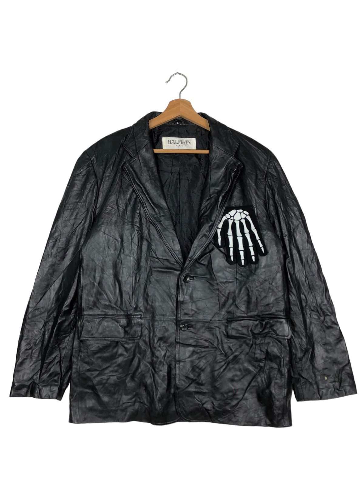 Mens Real Leather Harrington Jacket Classic Zip Box Style