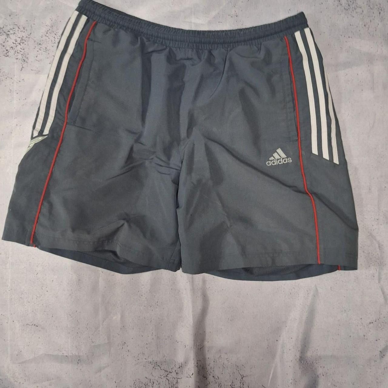 Adidas Grey Adidas shorts with red stripes and embroidered logo Size US 32 / EU 48 - 1 Thumbnail