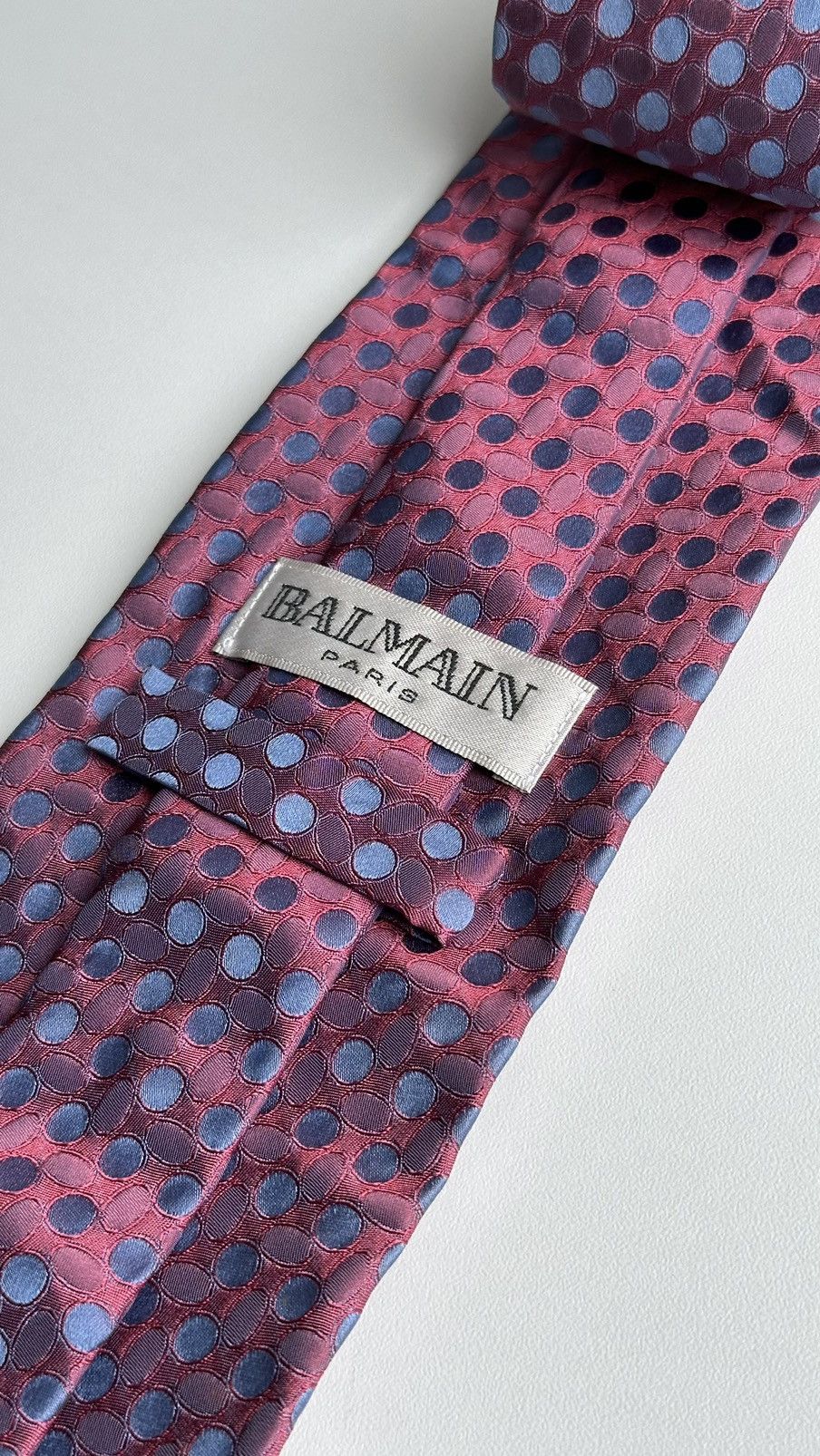 Balmain Balmain Men Pink Blue Classic Tie Made In Italy 100% Silk Size ONE SIZE - 1 Thumbnail