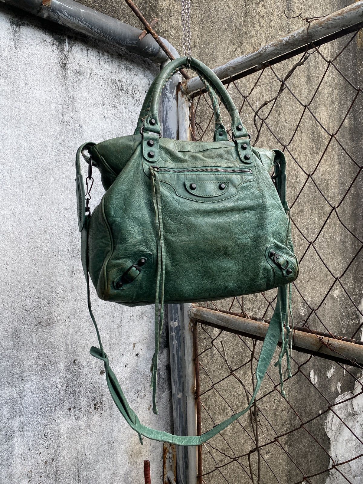 Balenciaga - 2000’s - Classic Motorcycle City Velo Bag Green