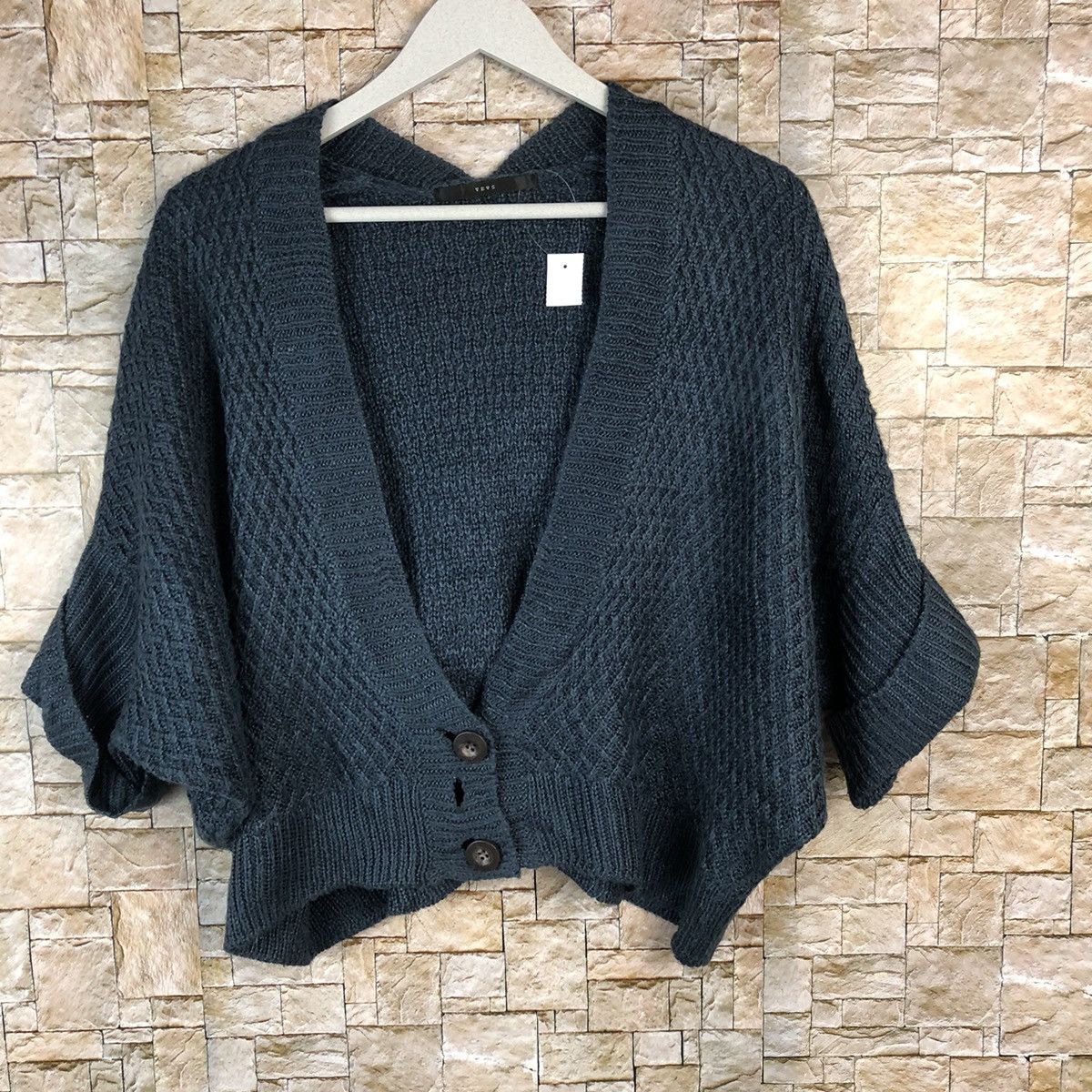 Homespun Knitwear × Japanese Brand Vevs Dark Blue Knitwear cardigan #A1087 Size L / US 10 / IT 46 - 3 Thumbnail