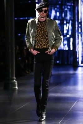 Saint Laurent FW15 Nylon Green MA-1 Bomber Size 48