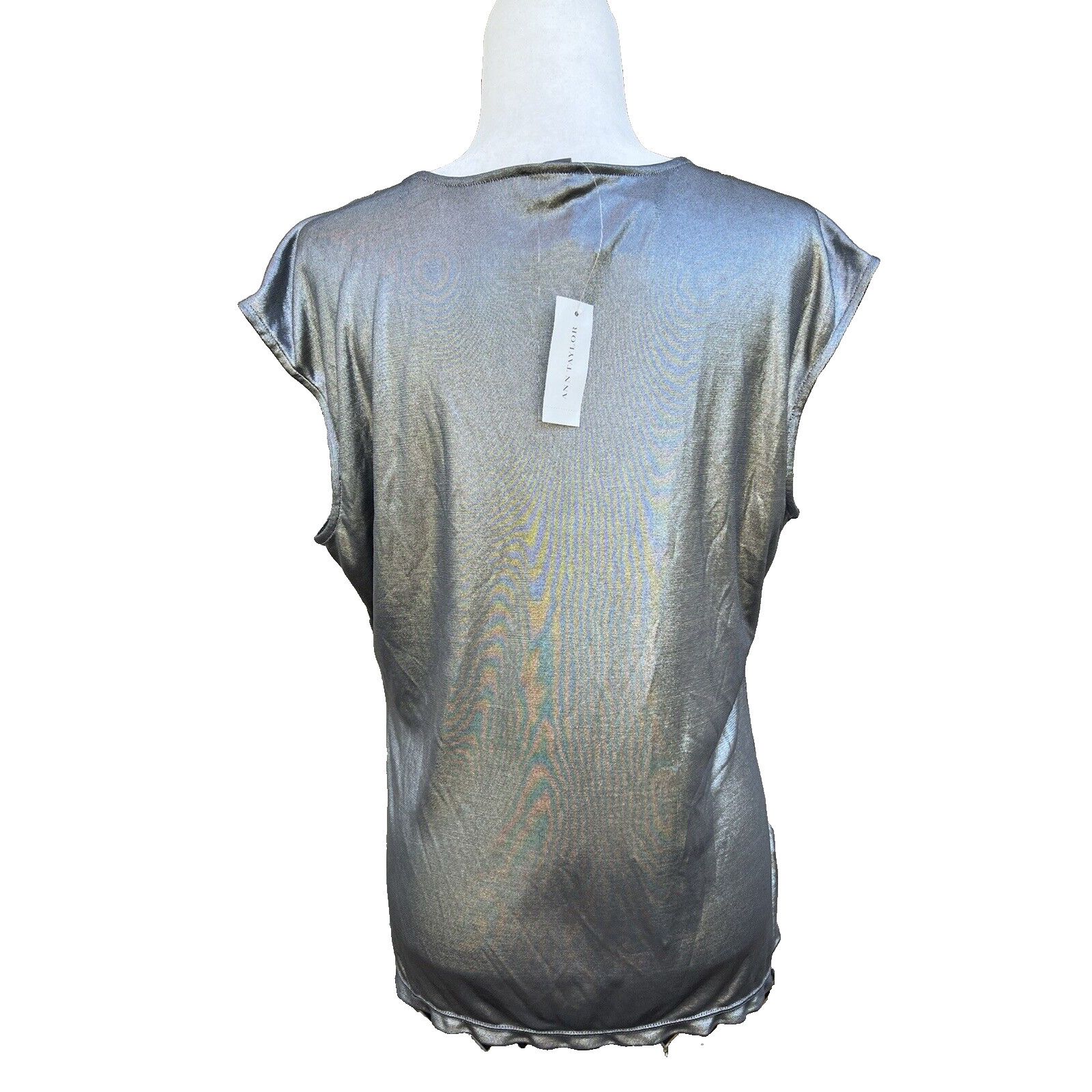 Ann Taylor Ann Taylor women silver top business party size XL A000188 Size XL / US 12-14 / IT 48-50 - 3 Thumbnail