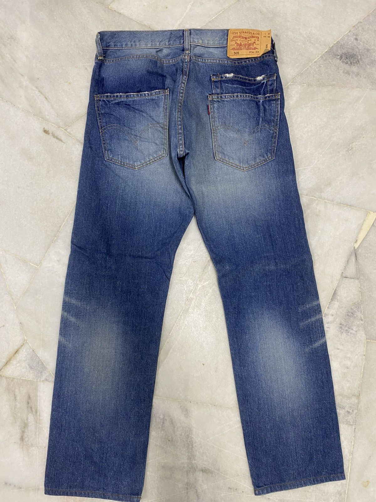 Levi's Size 32x30 Vintage Levis 505 Distressed Jeans Faded Pants Size US 32 / EU 48 - 10 Thumbnail